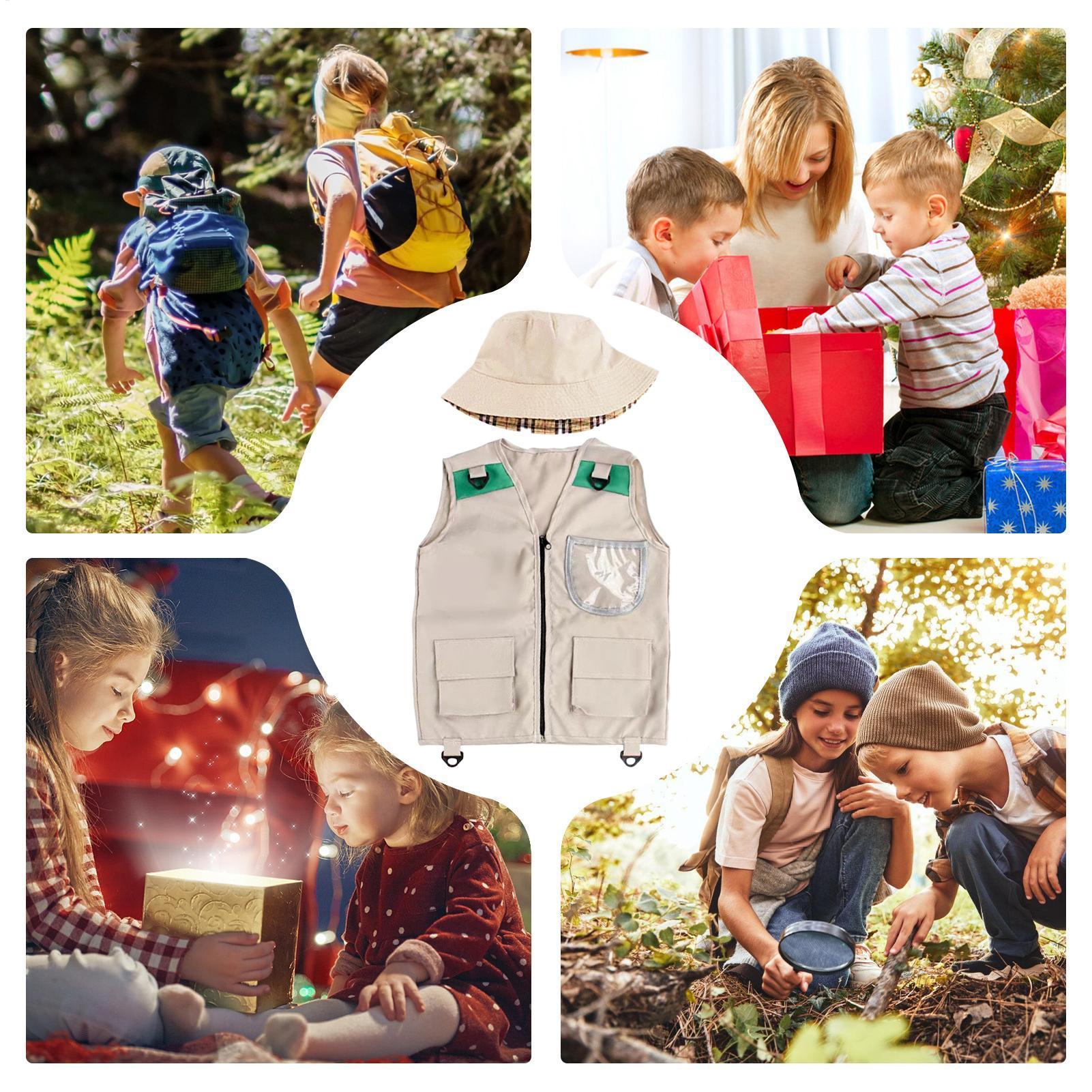 Outdoor Adventure Activities For Kids - 어린이 탐험가 조끼와 모자 코스튬 사파리