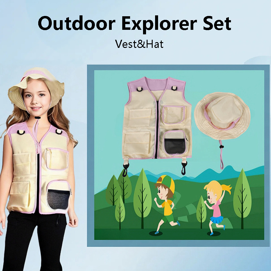 Outdoor Adventure Activities For Kids - 어린이 탐험가 조끼 모자, 세트 야외