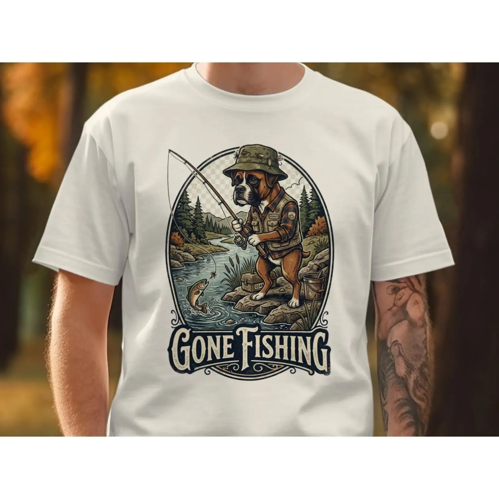 Outdoor Adventure Ideas - Gone Fishing T 셔츠 Funny Boxer
